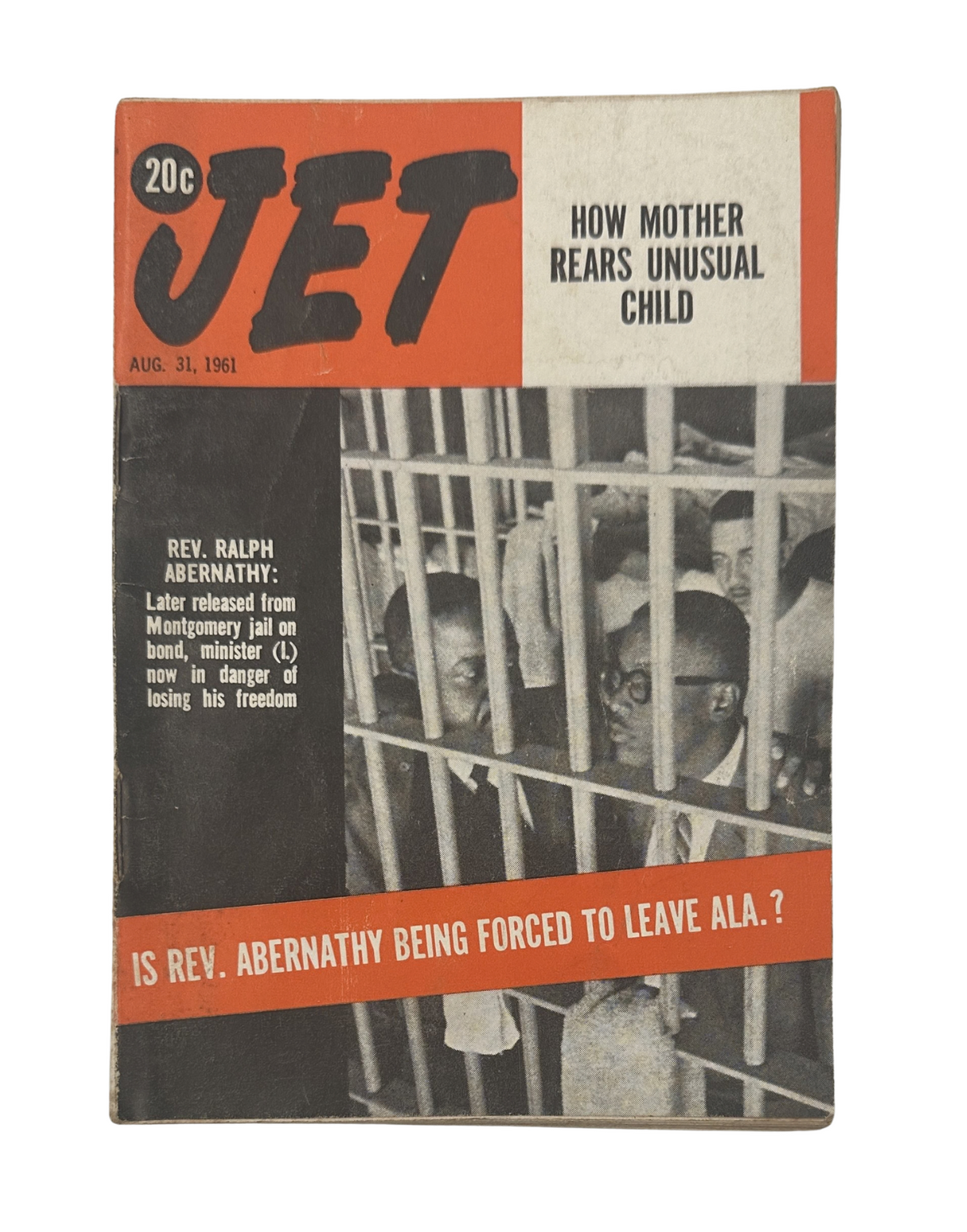 Jet Magazine August 31, 1961 cover featuring Rev. Ralph Abernathy, highlighting his release from jail and the challenges he faced.