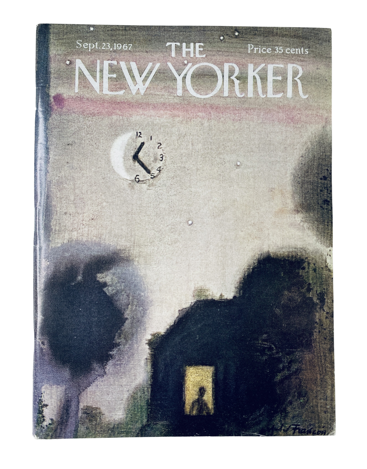 The New Yorker Magazine September 23, 1967 featuring a Night Clock cover by André François, showcasing a distinctive artistic design.