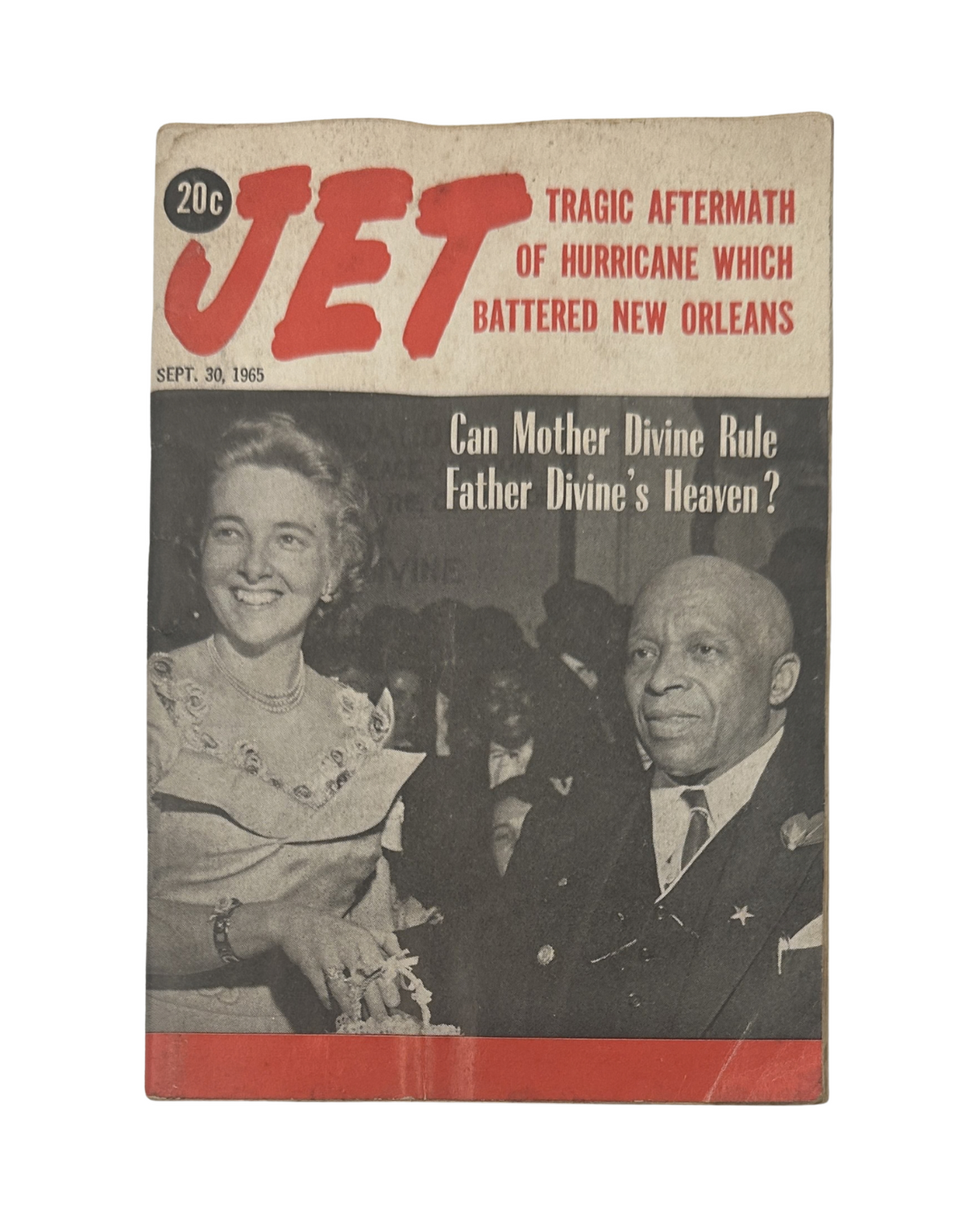 Jet Magazine September 30, 1965 featuring Father Divine on the cover, highlighting the tragic aftermath of Hurricane New Orleans.