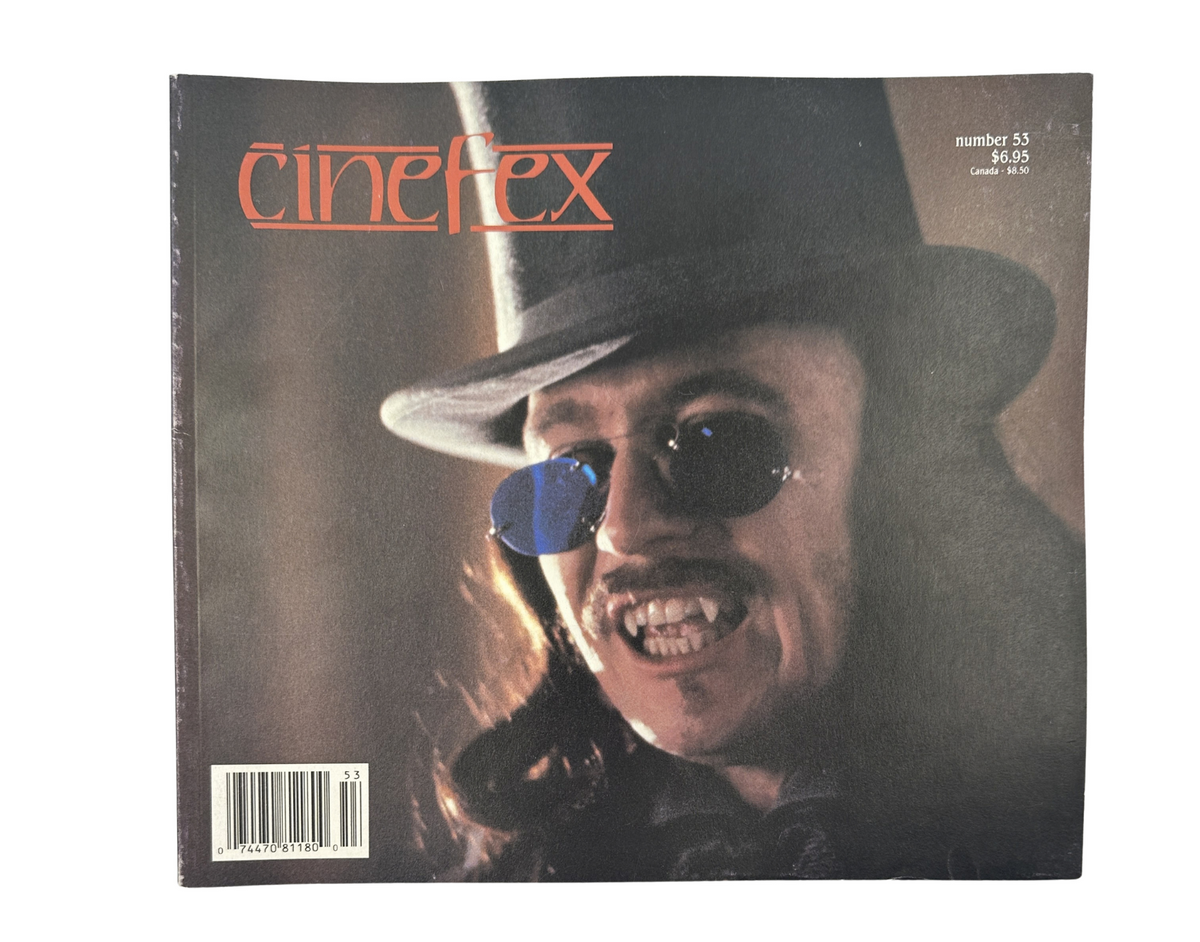 Cinefex Magazine February 1993 No. 53 featuring Bram Stoker’s Dracula on the cover, displaying a dramatic portrait of the character with a hat and sunglasses.