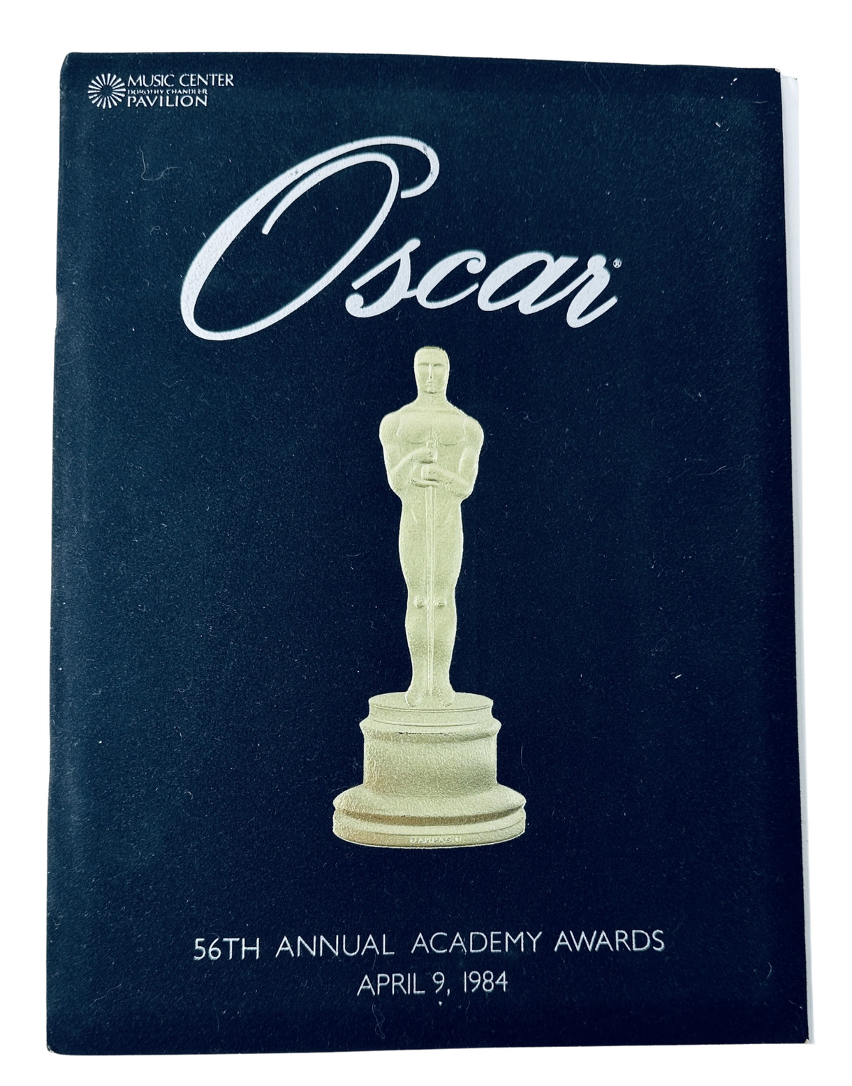 Cover of Oscar Magazine for the 56th Annual Academy Awards, April 9, 1984, featuring a golden Oscar statuette.