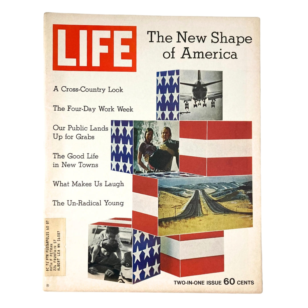 VTG Life Magazine January 8 1971 Vol 70 No. 1 cover featuring The Four-Day Work Week and visual elements related to American culture.