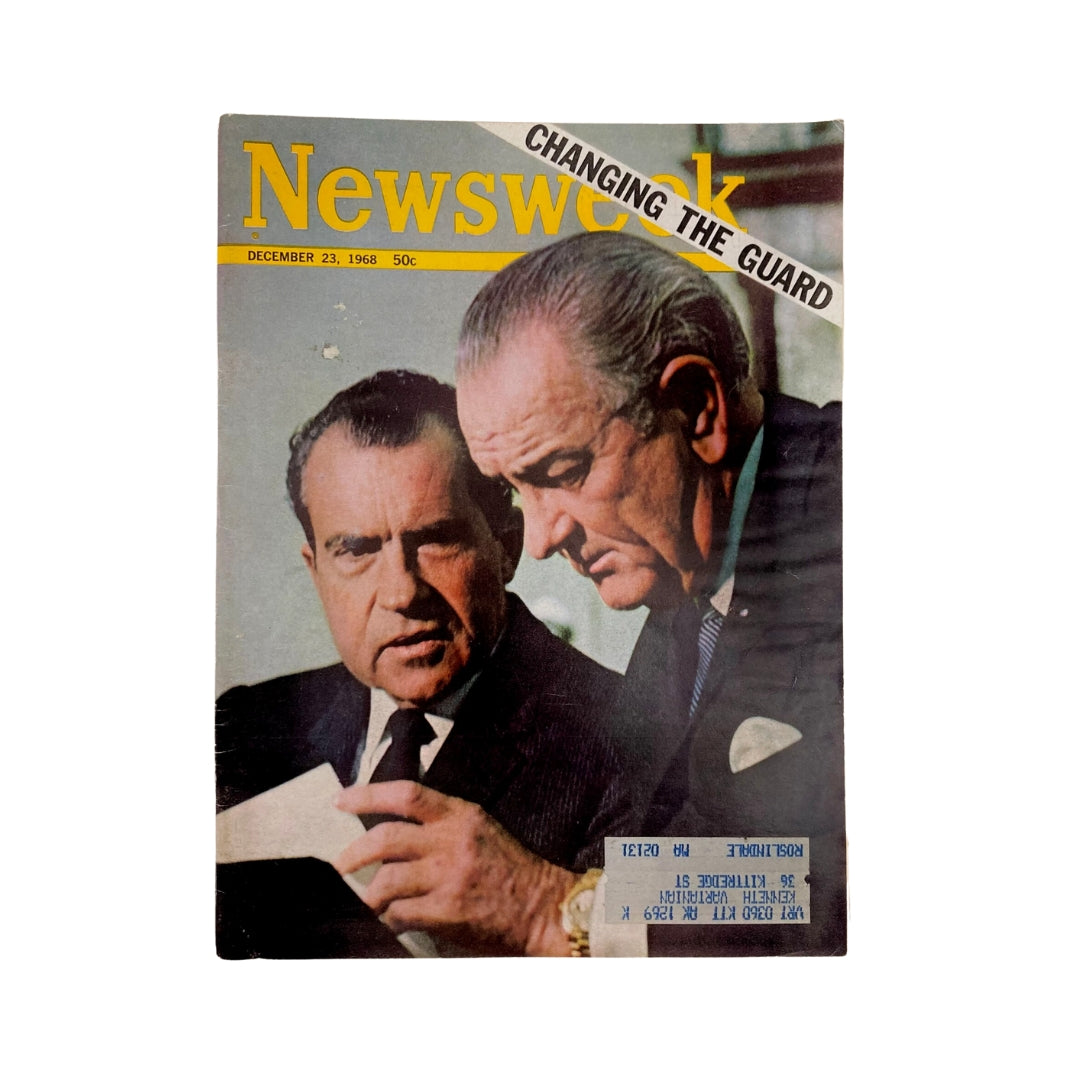 VTG Newsweek Magazine December 23 1968 featuring Richard Nixon and Lyndon B. Johnson, capturing a pivotal moment in American political history.