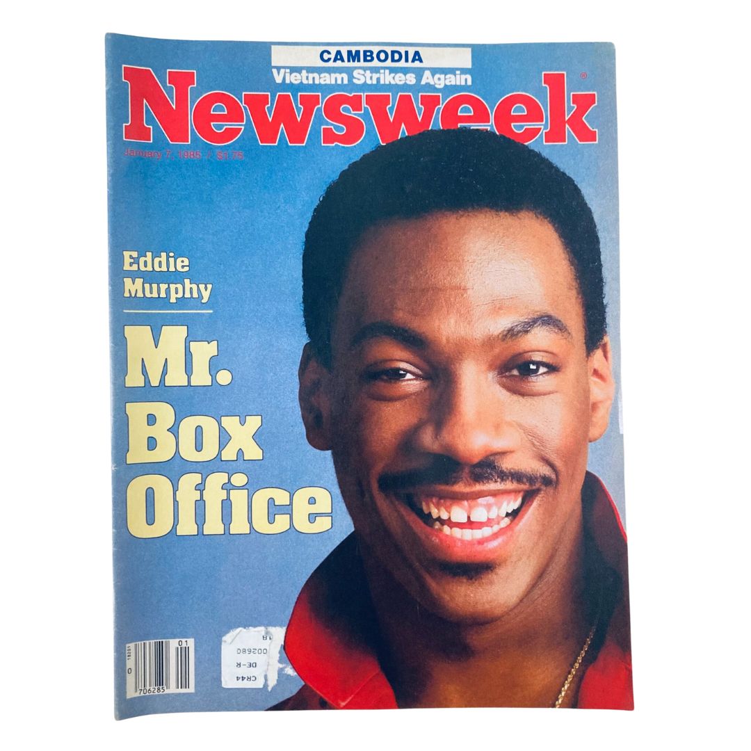 VTG Newsweek Magazine January 7 1985 featuring Eddie Murphy on the cover with the title 'Mr. Box Office' showcasing the iconic comedian during his rise to fame.
