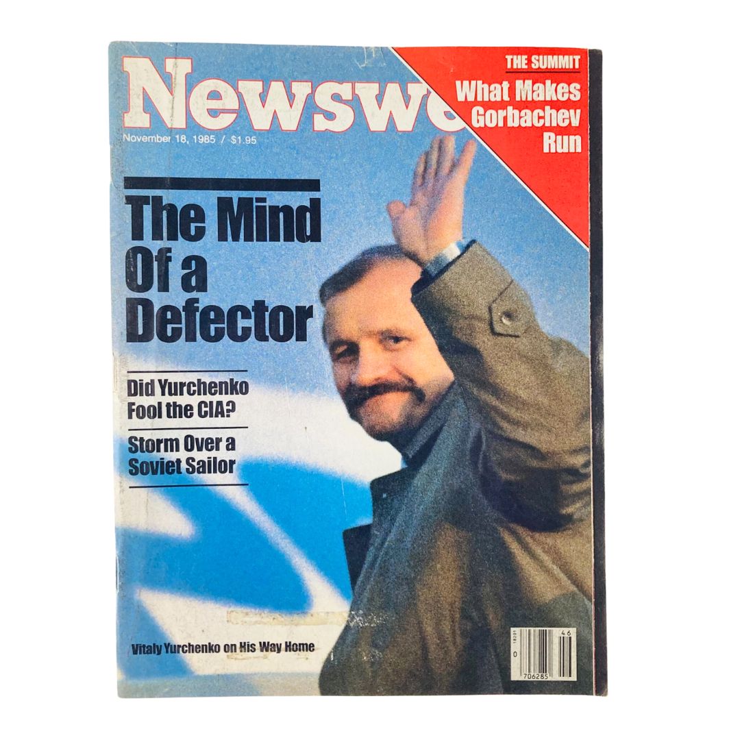 Cover of VTG Newsweek Magazine November 18 1985 featuring Vitaly Yurchenko on His Way Home, with the headline 'The Mind Of a Defector' and articles exploring Yurchenko's defection during the Cold War.