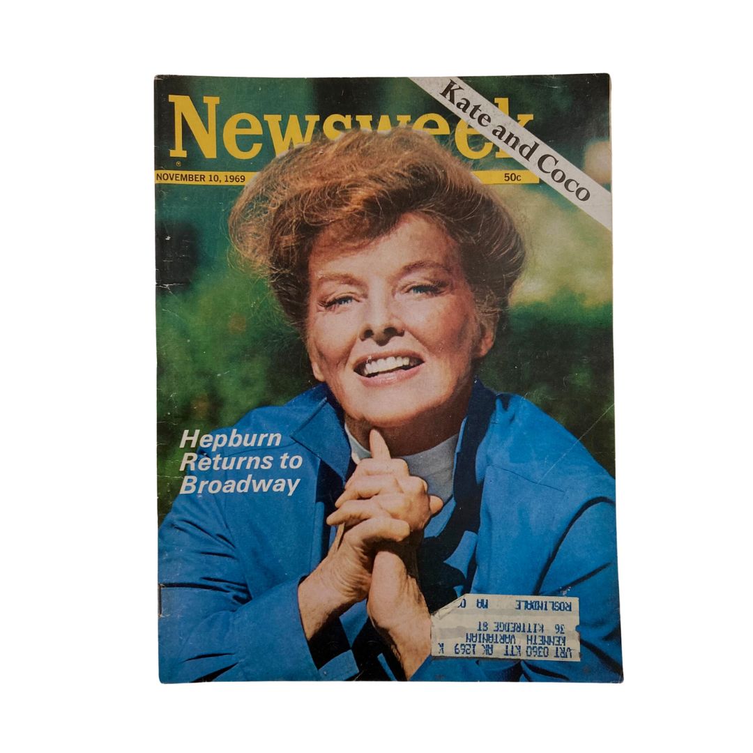 Cover of Newsweek Magazine, November 10, 1969, featuring Katharine Hepburn's return to Broadway