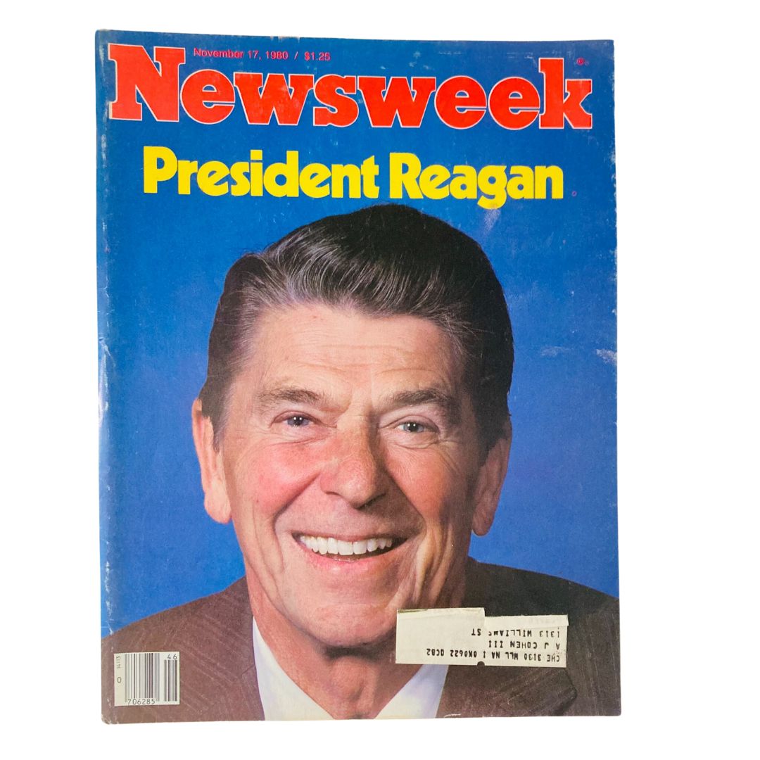 Cover of the VTG Newsweek Magazine from November 17, 1980, showcasing Ronald Reagan with the title 'President Reagan'.