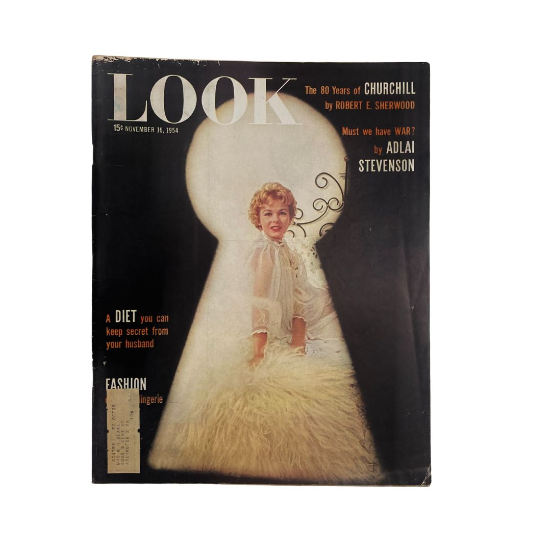 VTG Look Magazine November 16 1954 Vol 18 No. 23 featuring cover model Jeryl Johnson, showcasing mid-20th-century fashion and culture.