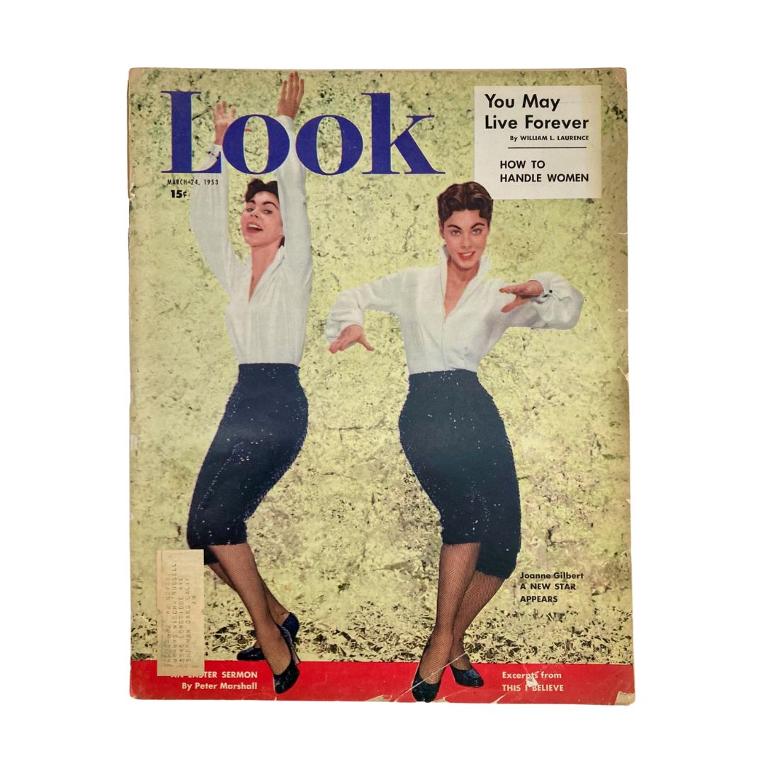 Cover of Look Magazine, March 24, 1953 featuring Joanne Gilbert, showcasing her style and charm as a rising star in Hollywood.