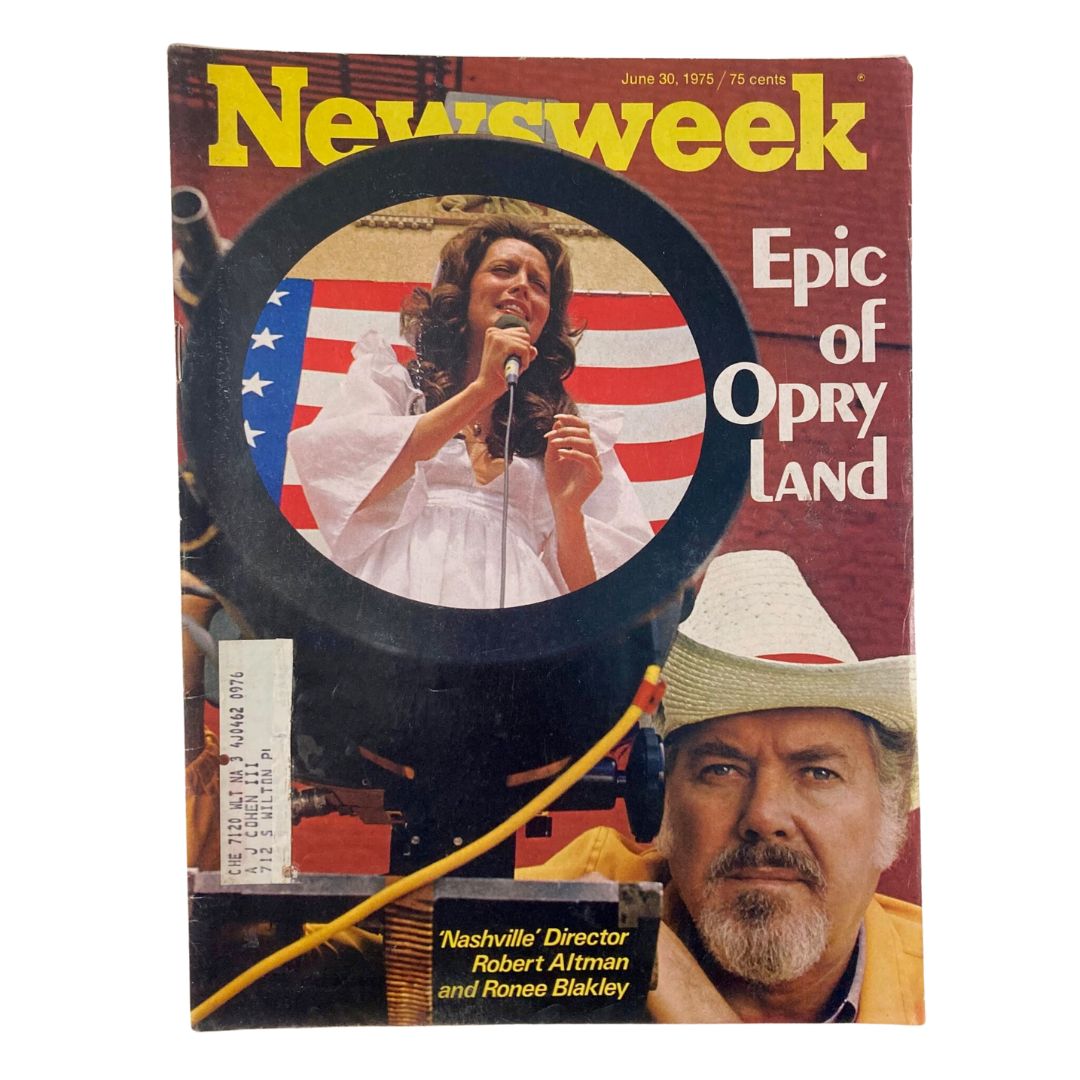 Cover of VTG Newsweek Magazine June 30 1975 featuring Robert Altman and Ronee Blakley, with the headline 'Epic of Opry Land'.