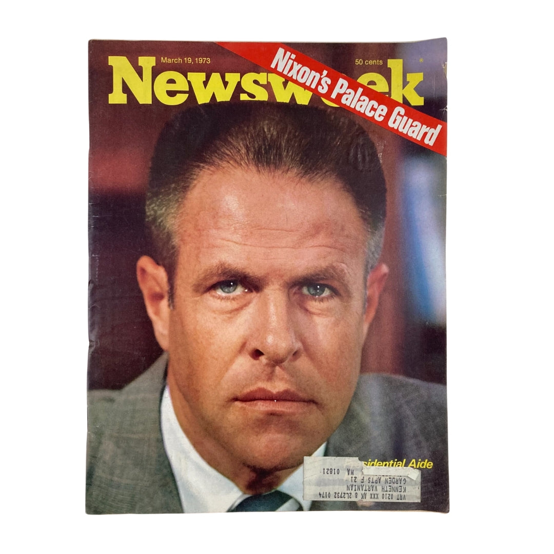 Vintage Newsweek magazine cover from March 19, 1973, featuring Presidential Aide H. R. 'Bob' Haldeman, showcasing his portrait and the headline 'Nixon's Palace Guard'.