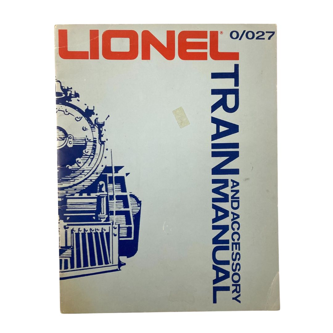1975 Lionel Train Manual and Accessory 0/027 Catalog cover featuring train graphics and title.
