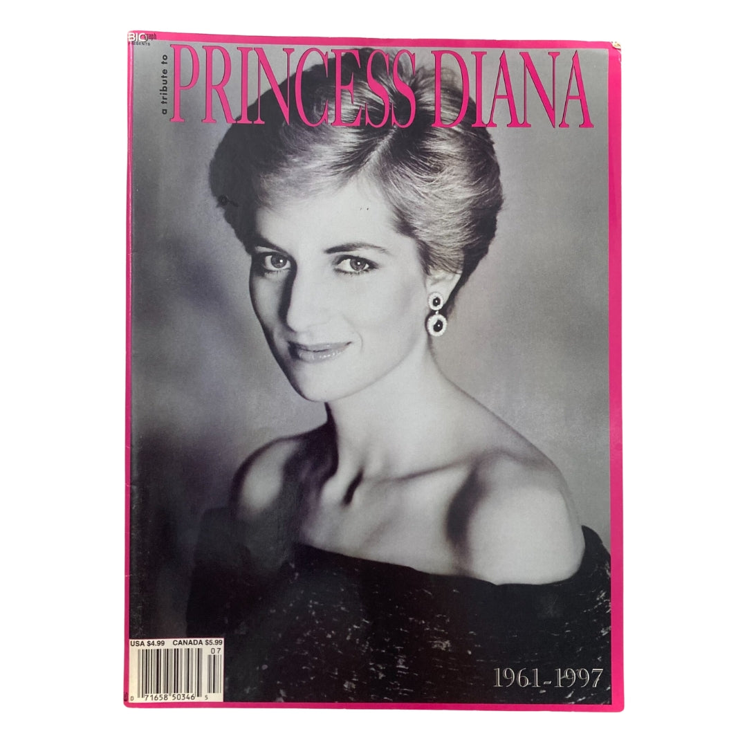 Cover of the 1997 Biograph Magazine Tribute to Princess Diana, featuring a portrait of her with the title 'Princess Diana 1961-1997' in bold pink letters.